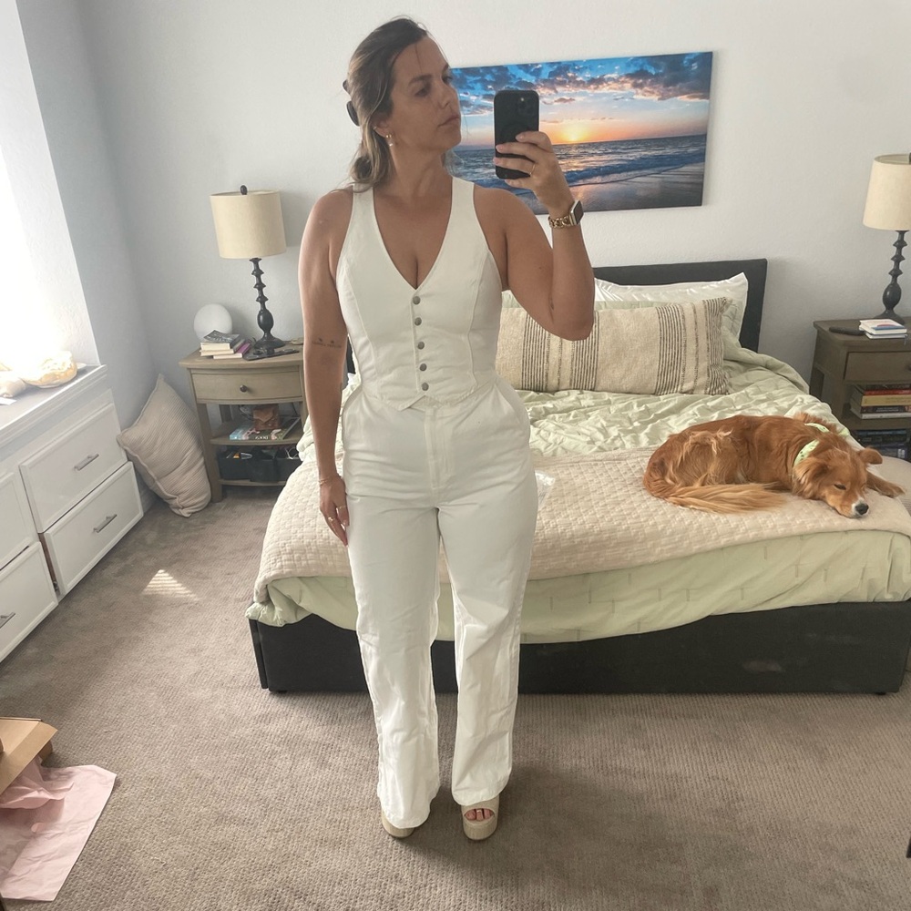 Amanda Uprichard x REVOLVE Ethan Jumpsuit in White denim